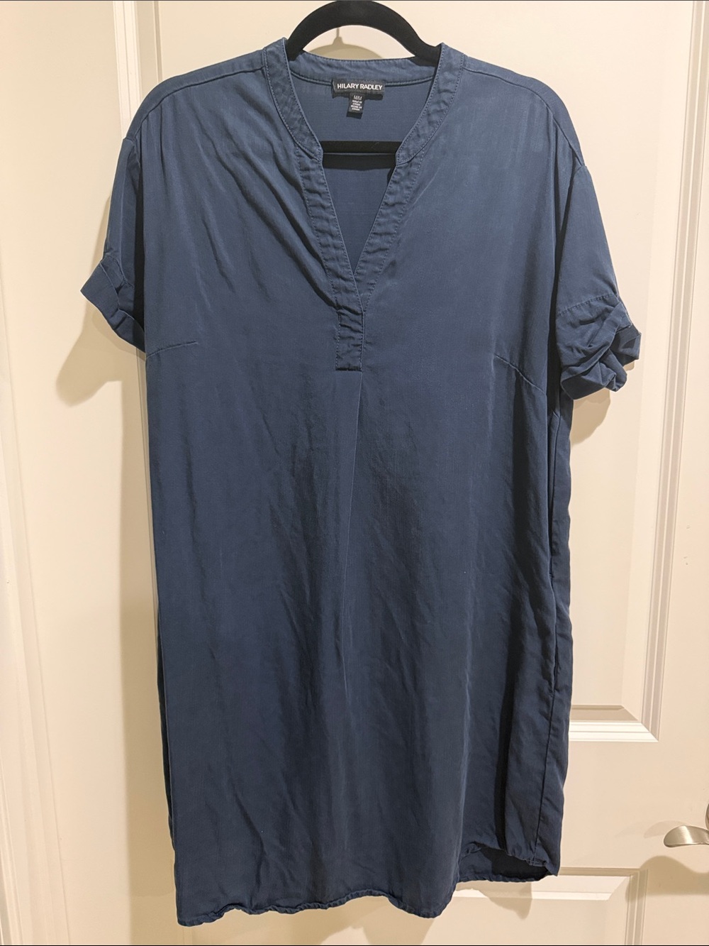 Hilary Radley Slate Blue V-Neck Shift Tunic